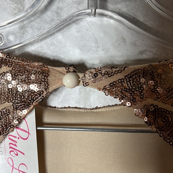 O. Vianca long sleeve sequined back cut out mini dress size M - Picture 8 of 12